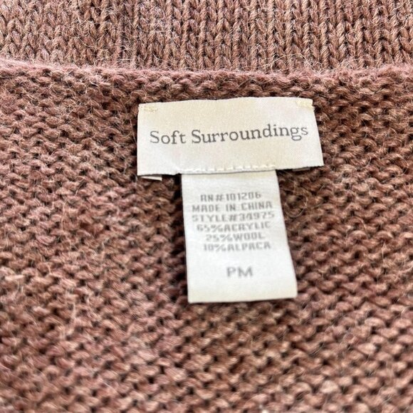 Soft Surroundings Alpaca Wool Sweater Slouchy Cozy Mauve Size PM - Picture 4 of 7